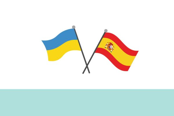 banderas ucraniana y espanola