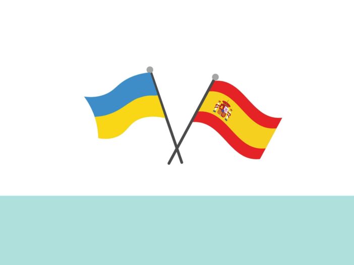 banderas ucraniana y espanola