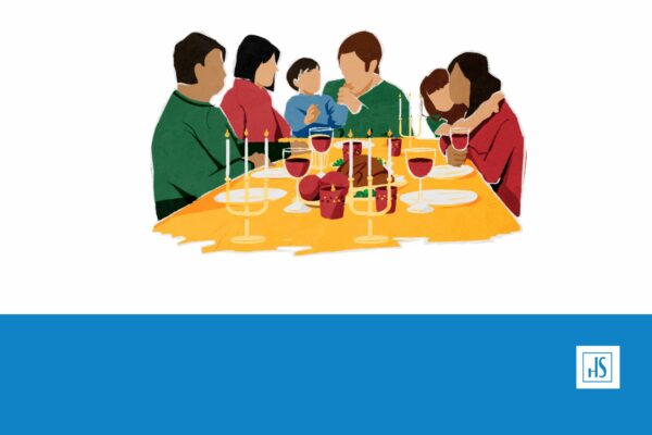 Familia española celebrando la Nochebuena.