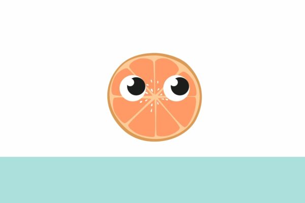 Una naranja con ojos