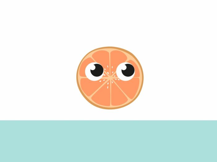 Una naranja con ojos