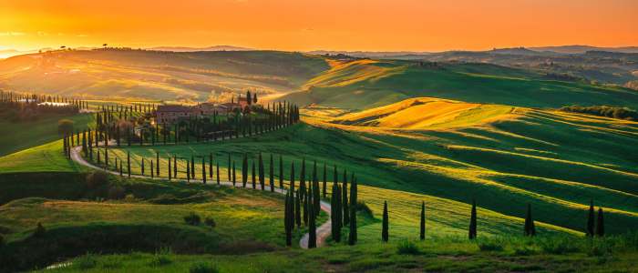 Un paisaje de la Toscana, Italia. 